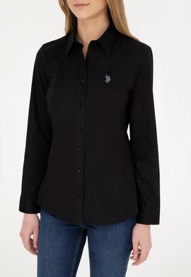 Kadın Siyah Uzun Kollu Basic Gömlek - 50283986033