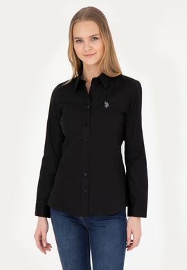 Kadın Siyah Uzun Kollu Basic Gömlek - 50283986033