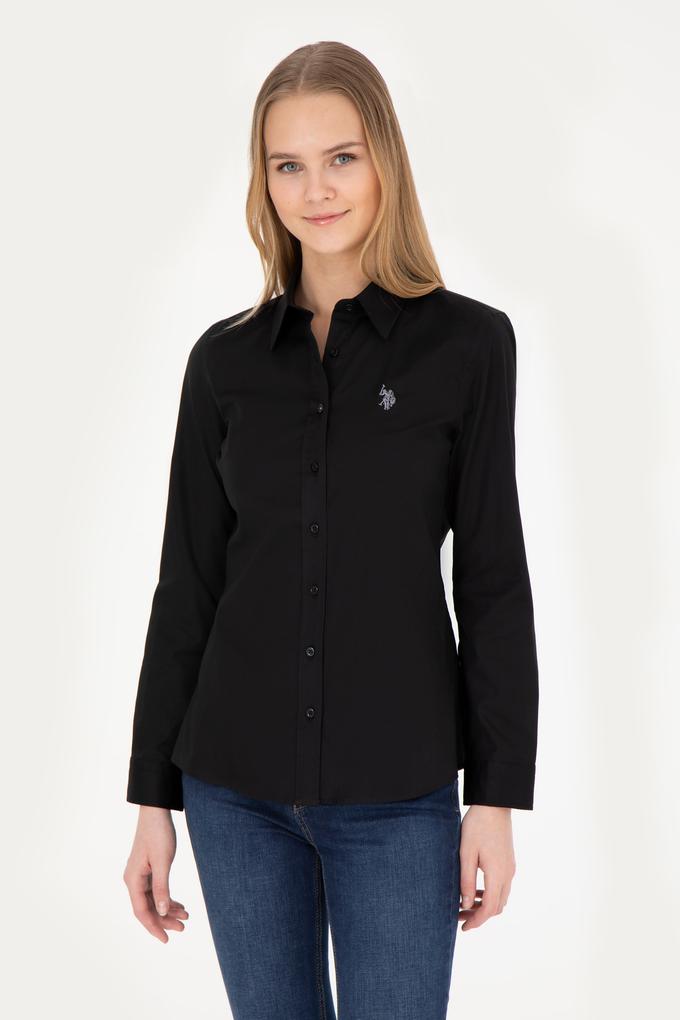 Kadın Siyah Uzun Kollu Basic Gömlek