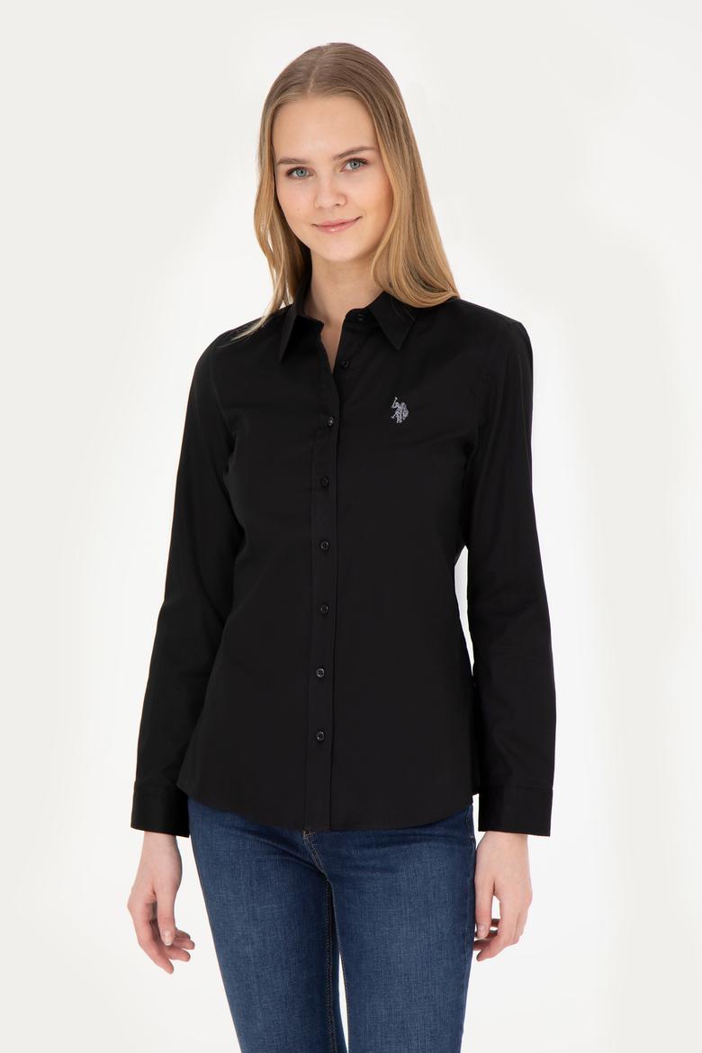 Kadın Siyah Uzun Kollu Basic Gömlek