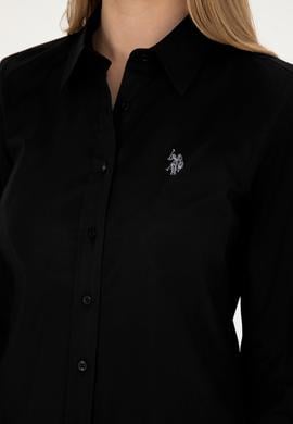 Kadın Siyah Uzun Kollu Basic Gömlek - 50283986033