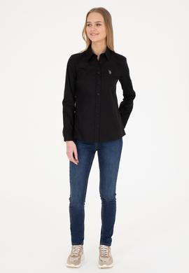 Kadın Siyah Uzun Kollu Basic Gömlek - 50283986033