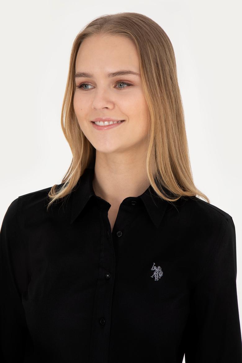 Kadın Siyah Uzun Kollu Basic Gömlek - 50283986033