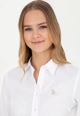 Kadın Beyaz Uzun Kollu Basic Gömlek - 50283986060