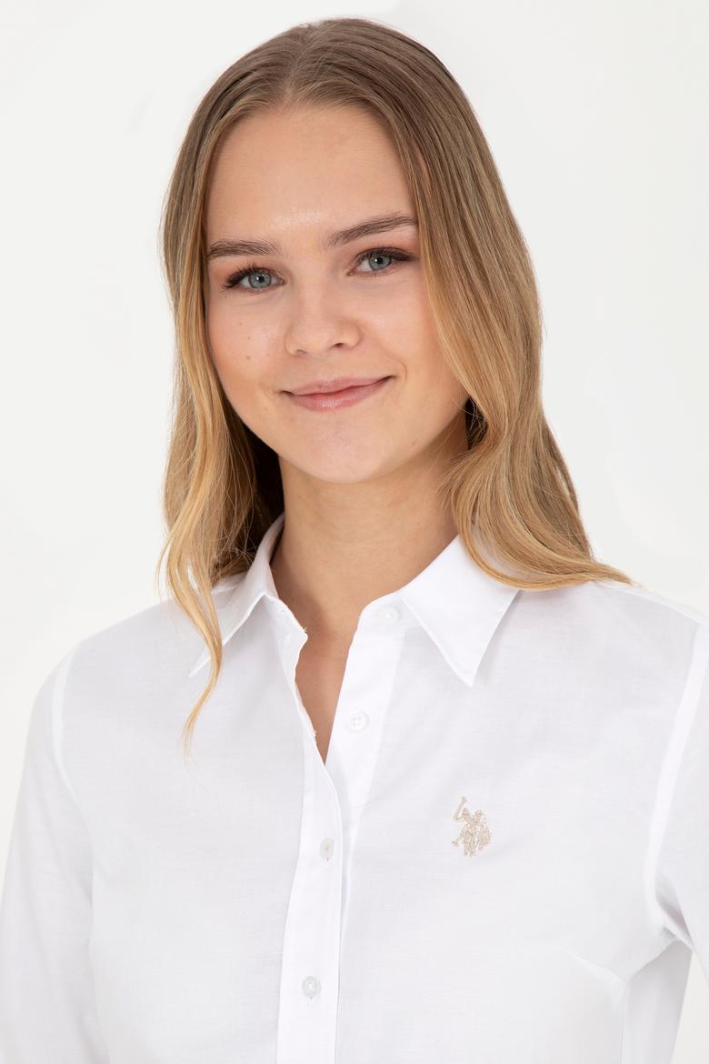 Kadın Beyaz Uzun Kollu Basic Gömlek - 50283986060
