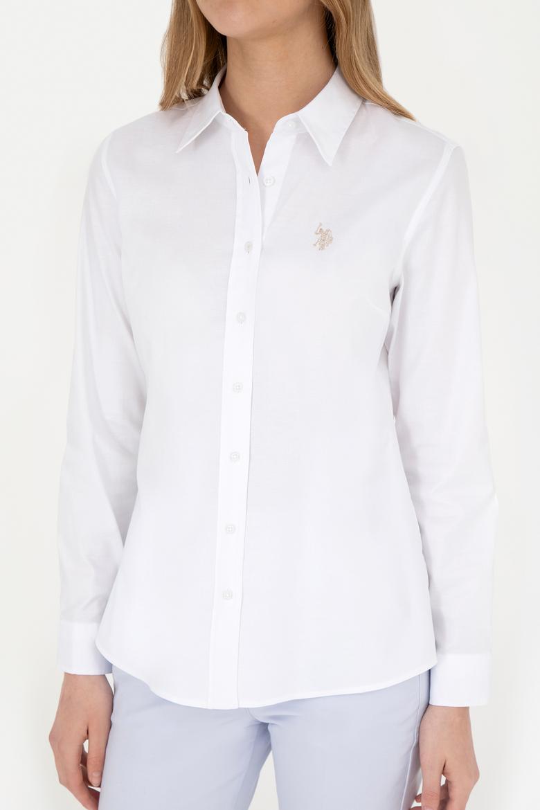 Kadın Beyaz Uzun Kollu Basic Gömlek - 50283986060