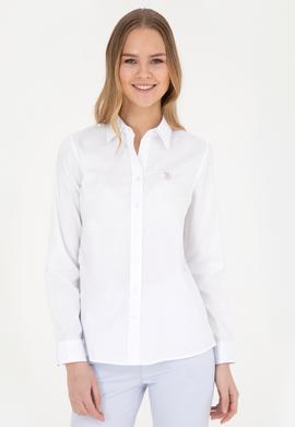 Kadın Beyaz Uzun Kollu Basic Gömlek - 50283986060