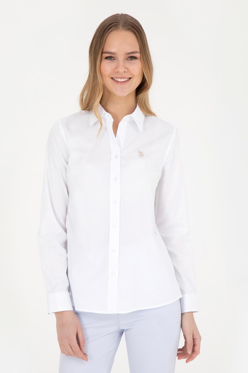 Kadın Beyaz Uzun Kollu Basic Gömlek