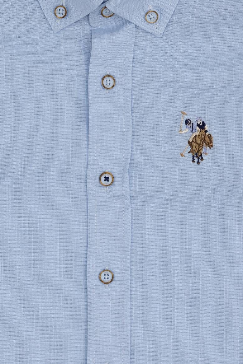 Erkek Çocuk Açık Mavi Uzun Kollu Basic Gömlek - 50283994073