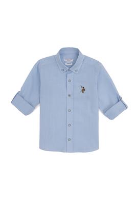 Erkek Çocuk Açık Mavi Uzun Kollu Basic Gömlek - 50283994073