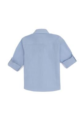 Erkek Çocuk Açık Mavi Uzun Kollu Basic Gömlek - 50283994073