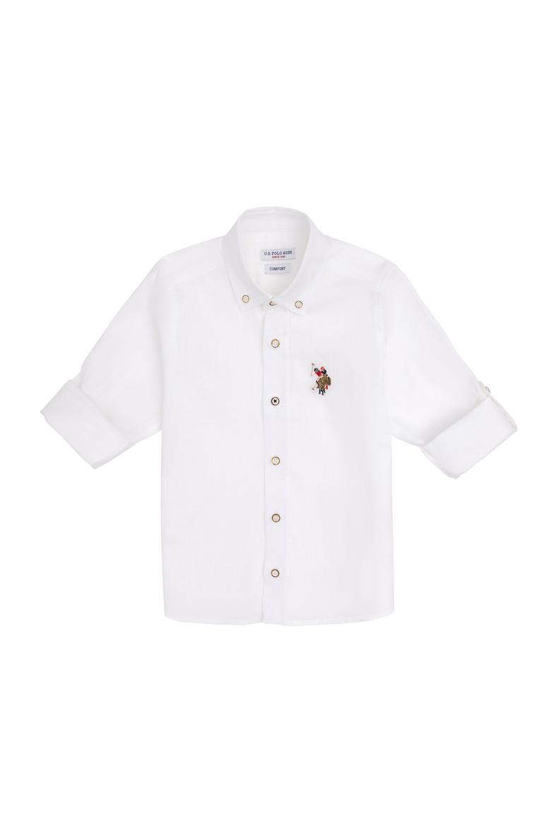 Erkek Çocuk Beyaz Uzun Kollu Basic Gömlek - 50283994061