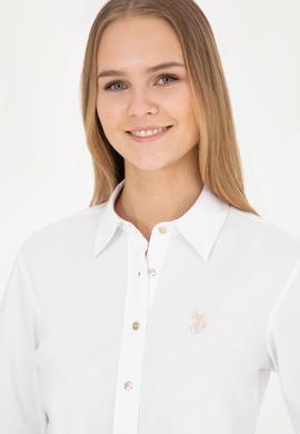 Kadın Beyaz Uzun Kollu Basic Gömlek - 50283990003