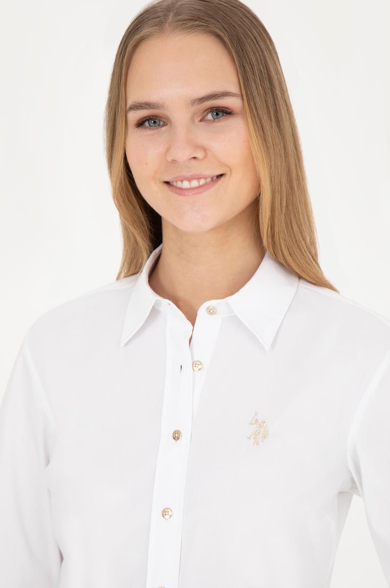 Kadın Beyaz Uzun Kollu Basic Gömlek