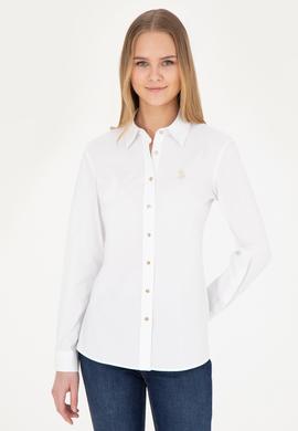 Kadın Beyaz Uzun Kollu Basic Gömlek - 50283990003