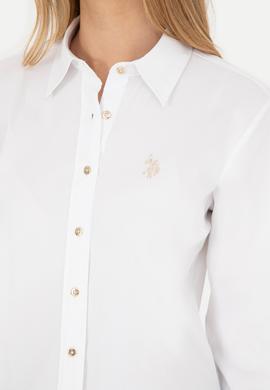 Kadın Beyaz Uzun Kollu Basic Gömlek - 50283990003