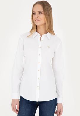 Kadın Beyaz Uzun Kollu Basic Gömlek - 50283990003