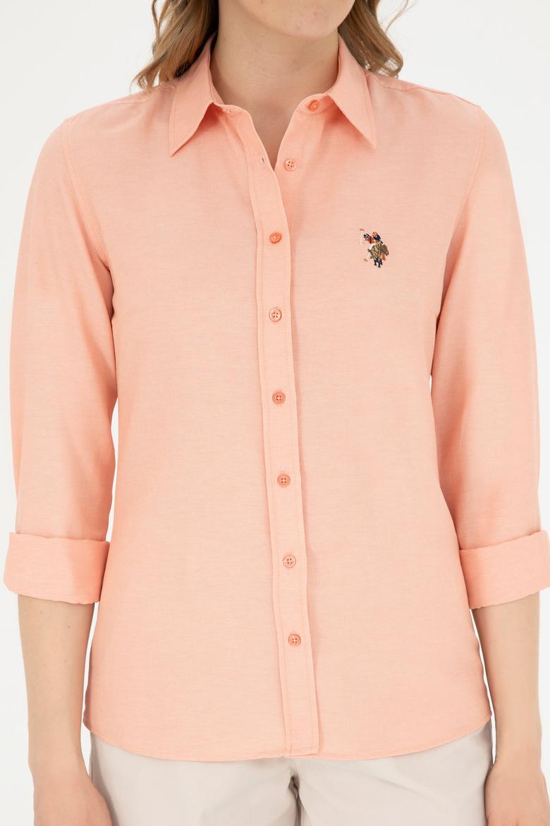 Kadın Somon Uzun Kollu Basic Gömlek - 50283992046