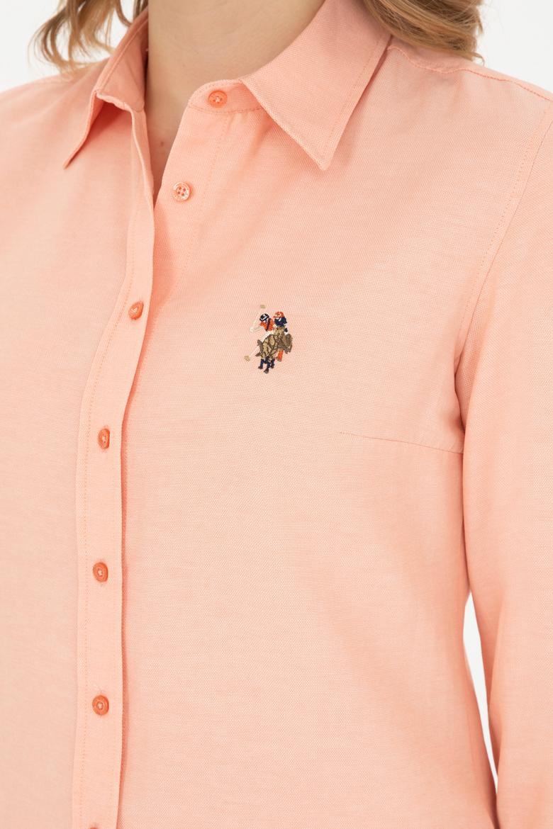 Kadın Somon Uzun Kollu Basic Gömlek - 50283992046