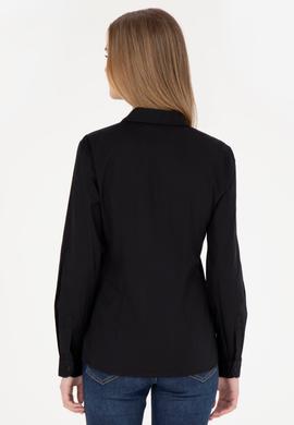 Kadın Siyah Uzun Kollu Basic Gömlek - 50283989039