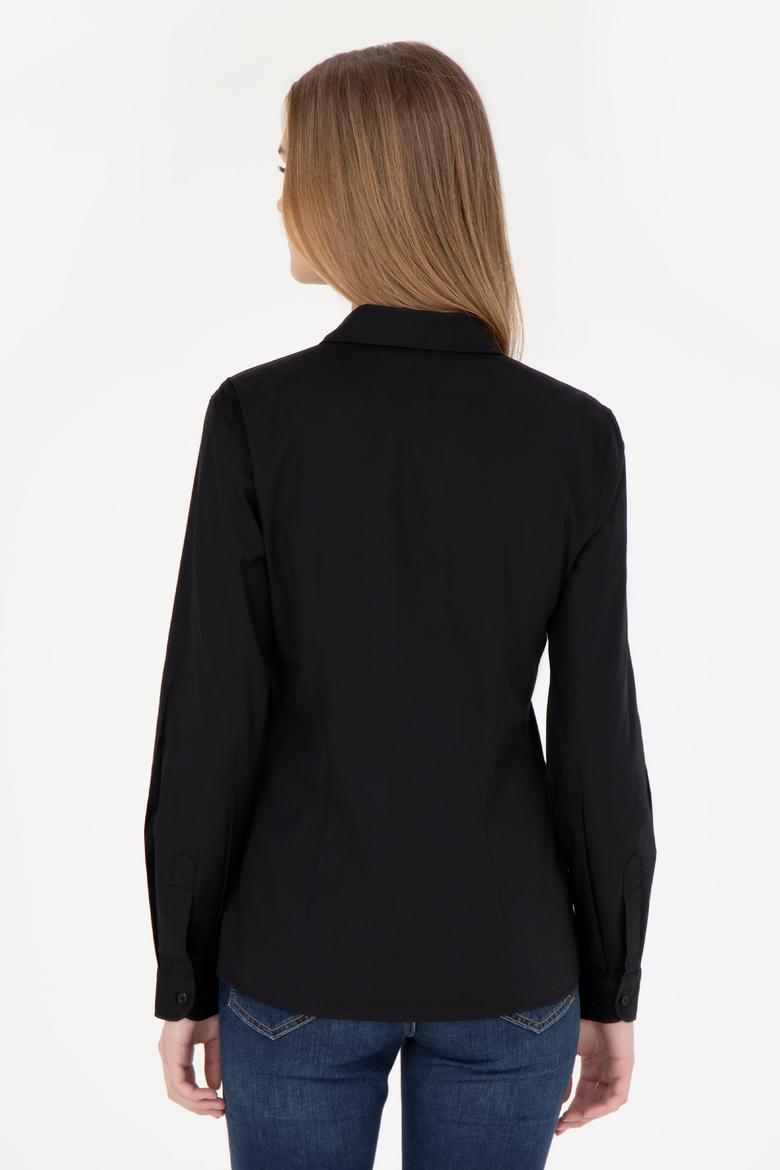 Kadın Siyah Uzun Kollu Basic Gömlek - 50283989039