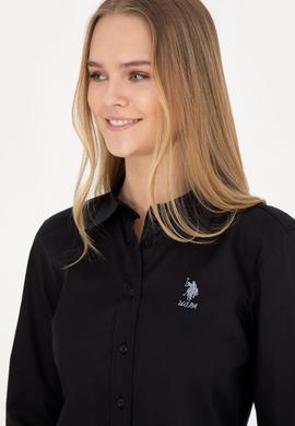 Kadın Siyah Uzun Kollu Basic Gömlek - 50283989039