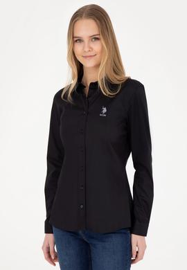 Kadın Siyah Uzun Kollu Basic Gömlek - 50283989039