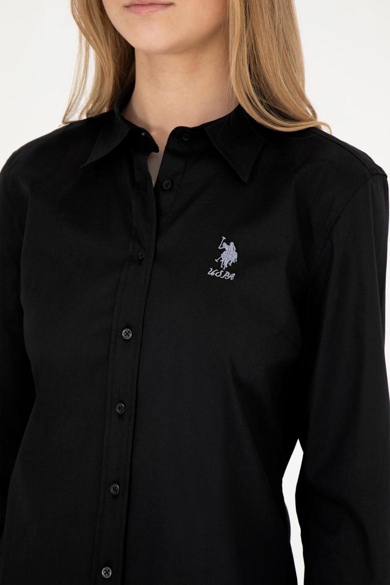 Kadın Siyah Uzun Kollu Basic Gömlek - 50283989039