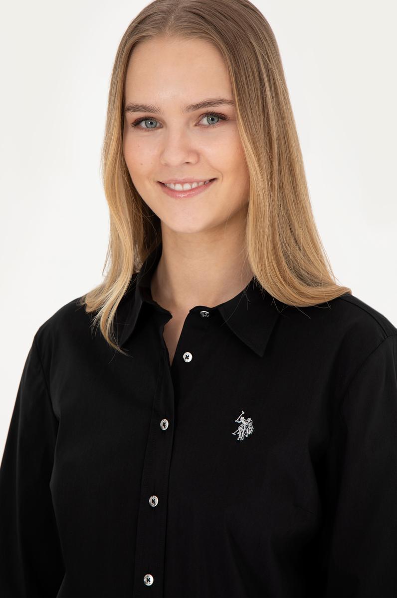 Kadın Siyah Uzun Kollu Basic Gömlek