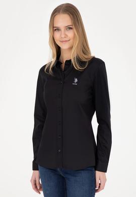 Kadın Siyah Uzun Kollu Basic Gömlek - 50283990019