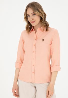 Kadın Somon Uzun Kollu Basic Gömlek - 50283992046