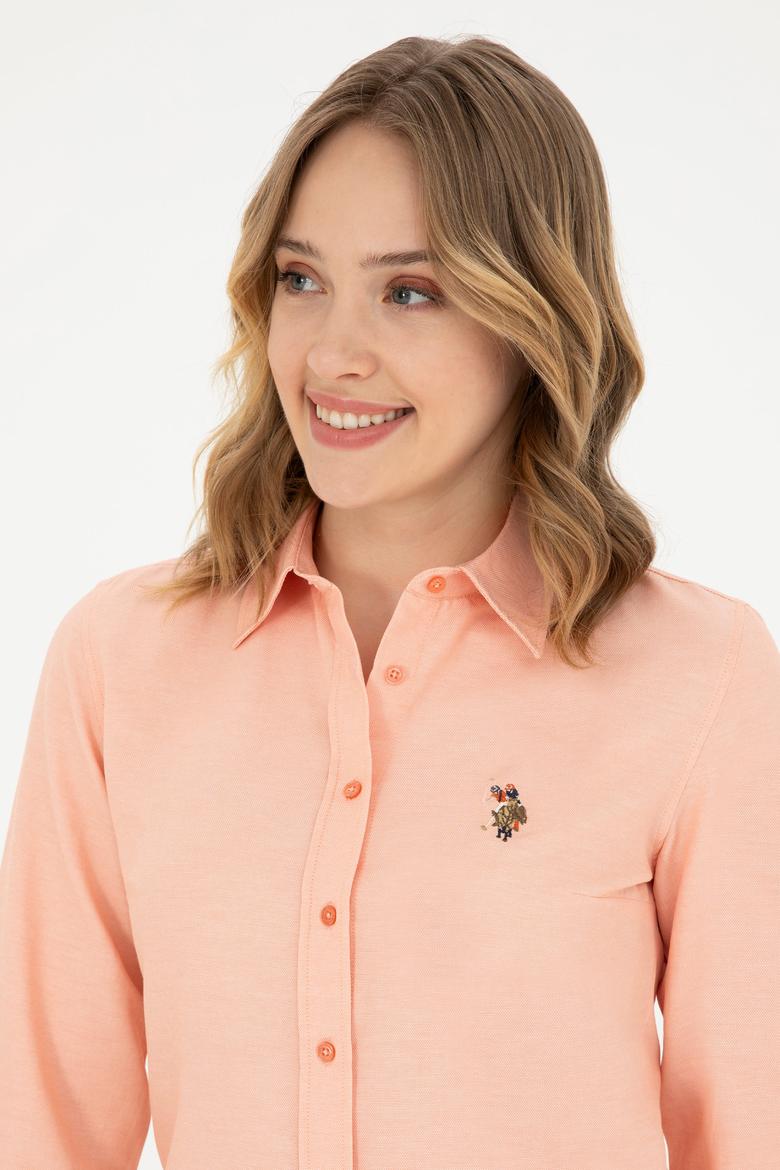 Kadın Somon Uzun Kollu Basic Gömlek - 50283992046