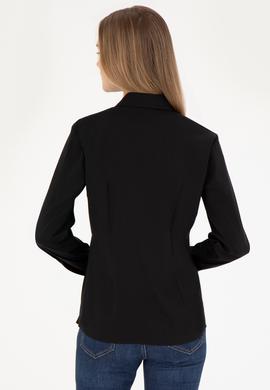 Kadın Siyah Uzun Kollu Basic Gömlek - 50283990019
