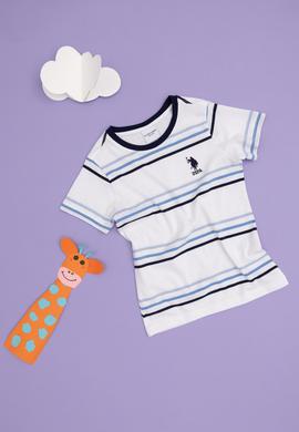 Erkek Çocuk Beyaz Bisiklet Yaka Tişört - 50284821009