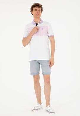 Erkek Regular Fit Polo Yaka Lila Tişört - 50287103021