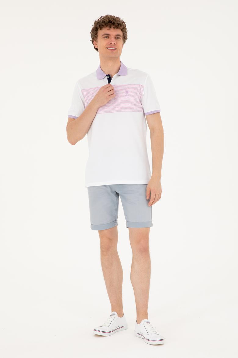 Erkek Regular Fit Polo Yaka Lila Tişört - 50287103021