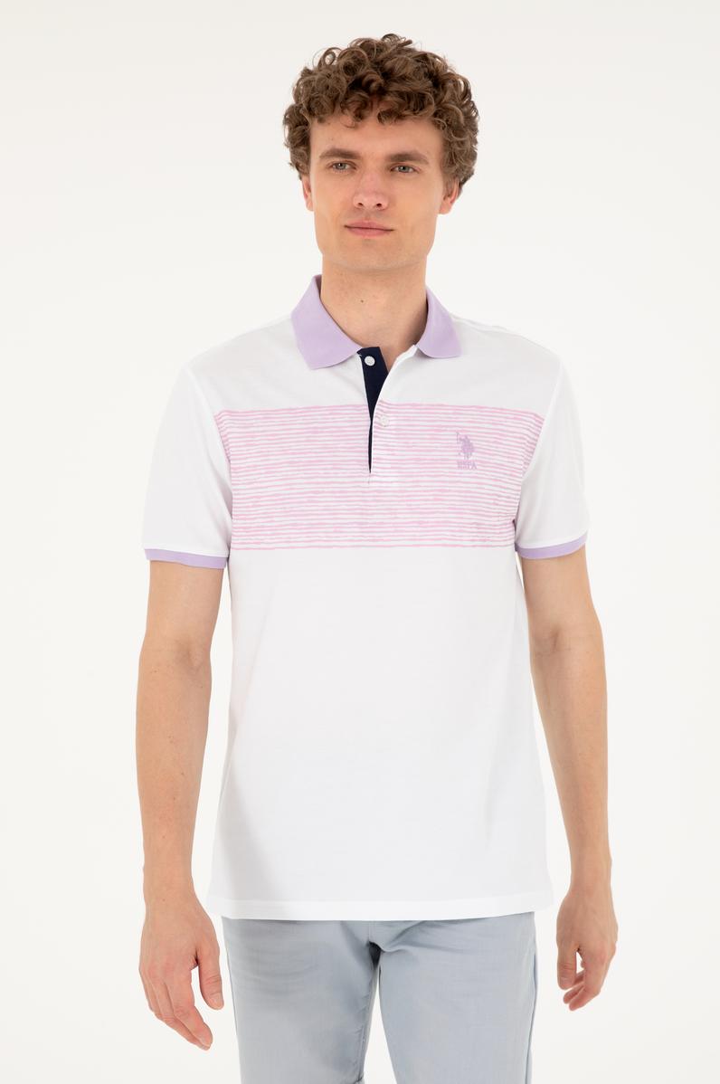Erkek Regular Fit Polo Yaka Lila Tişört