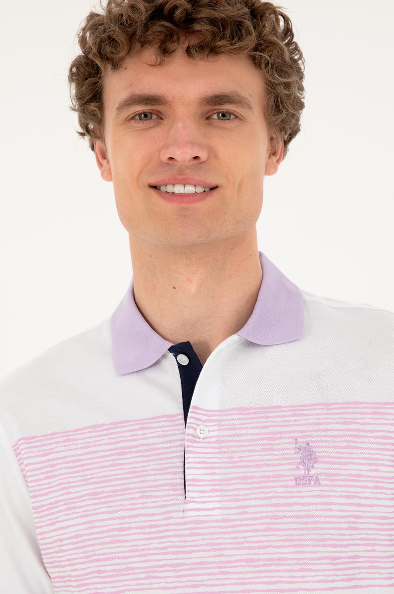 Erkek Regular Fit Polo Yaka Lila Tişört