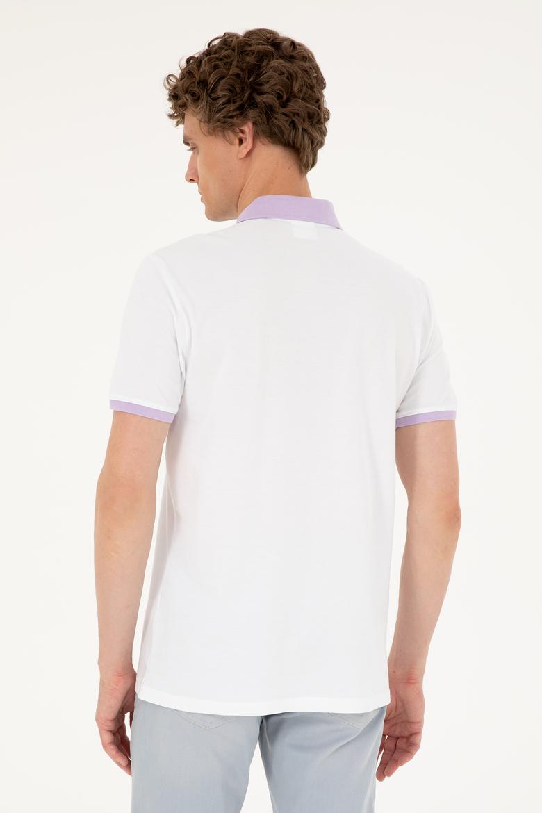 Erkek Regular Fit Polo Yaka Lila Tişört - 50287103021