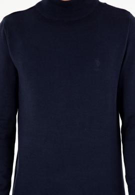 Erkek Slim Fit Yarım Boğazlı Lacivert Basic Kazak - 50288887046