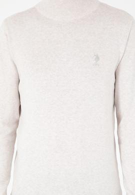 Erkek Slim Fit Yarım Boğazlı Taş Melanj Basic Kazak - 50288887069