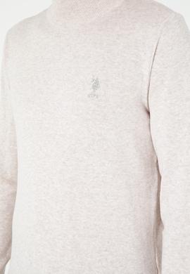 Erkek Slim Fit Yarım Boğazlı Taş Melanj Basic Kazak - 50288887069