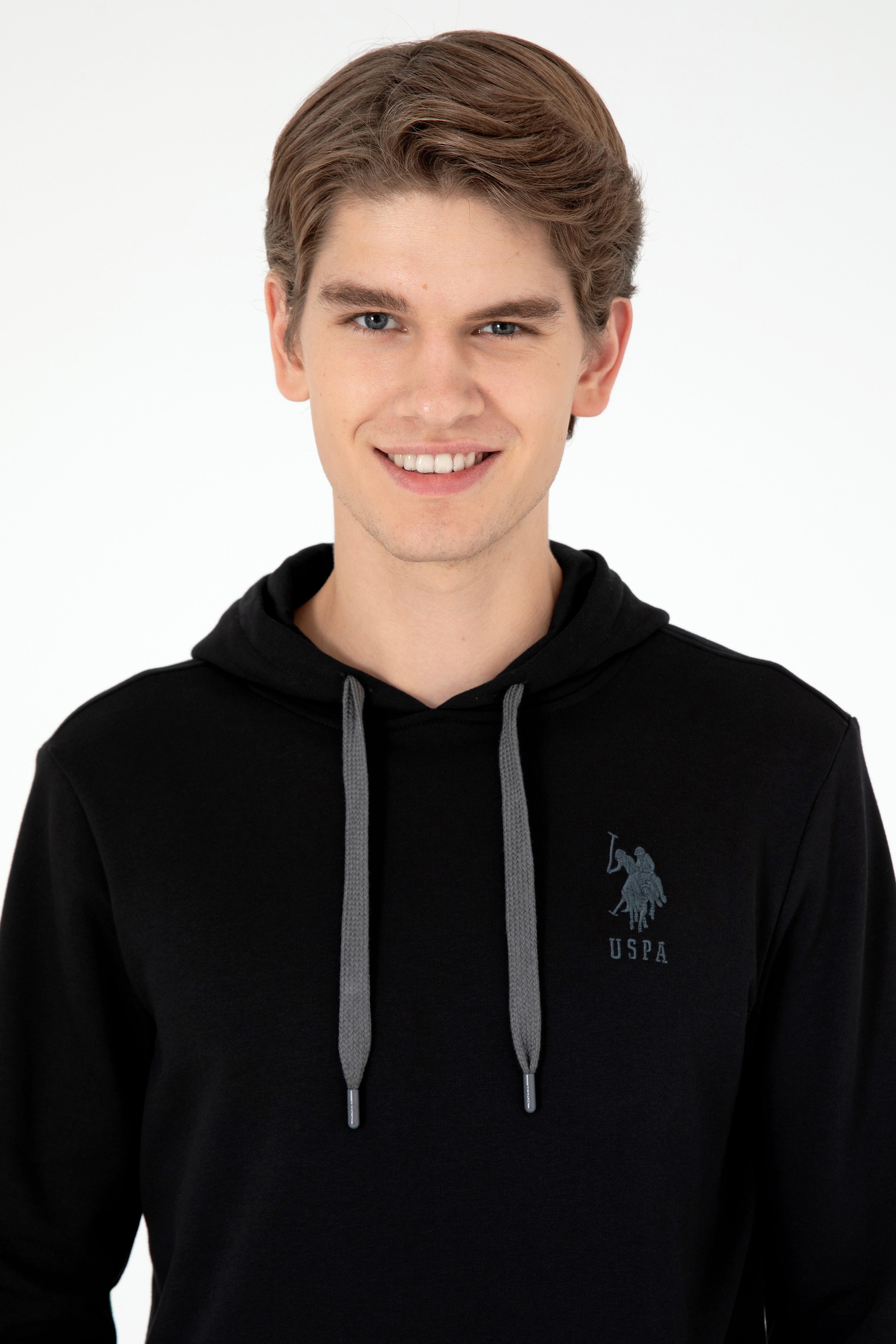 Erkek Siyah Basic Sweatshirt - Image 2