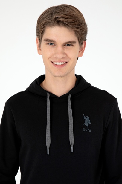 Erkek Siyah Basic Sweatshirt