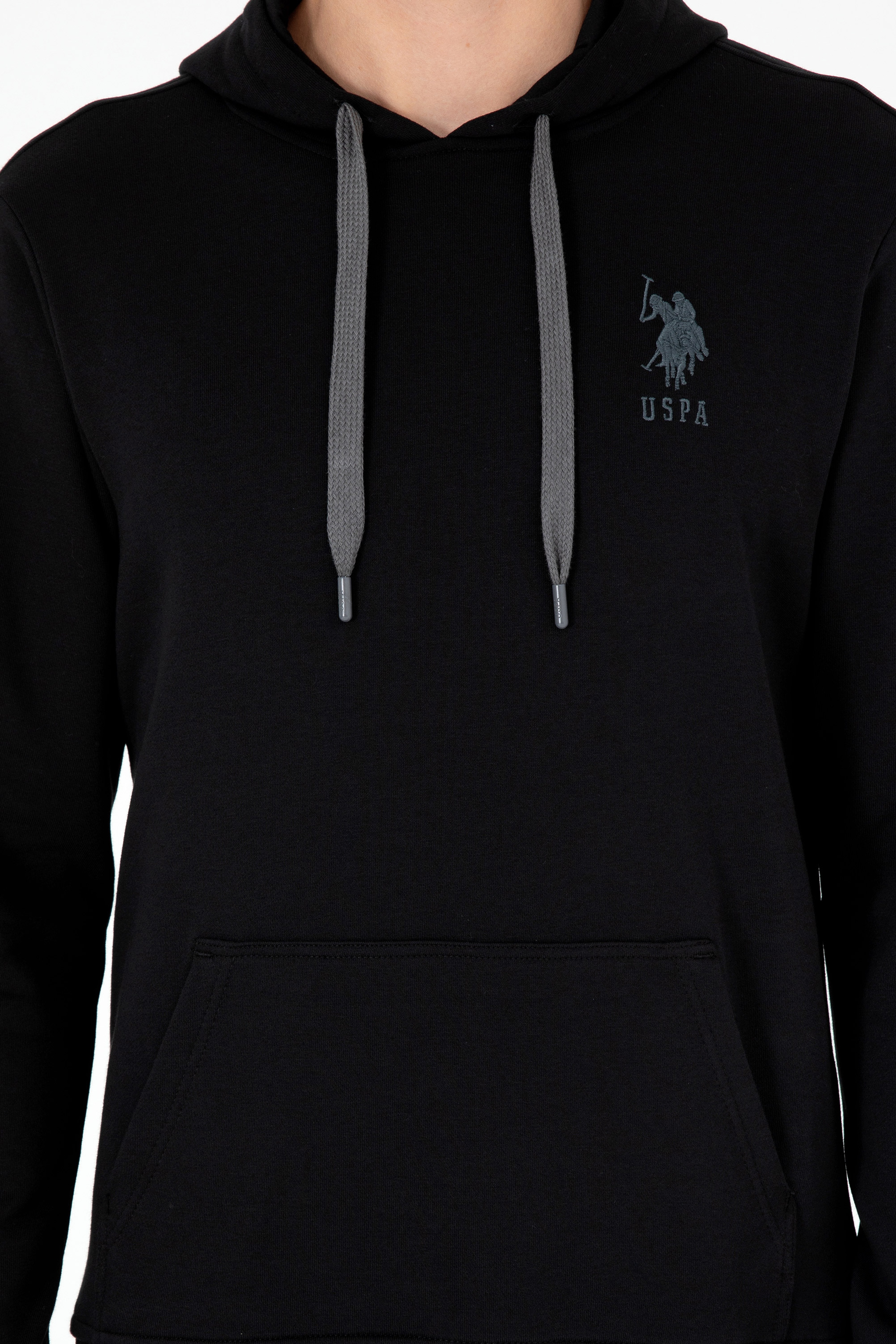 Erkek Siyah Basic Sweatshirt - Image 6