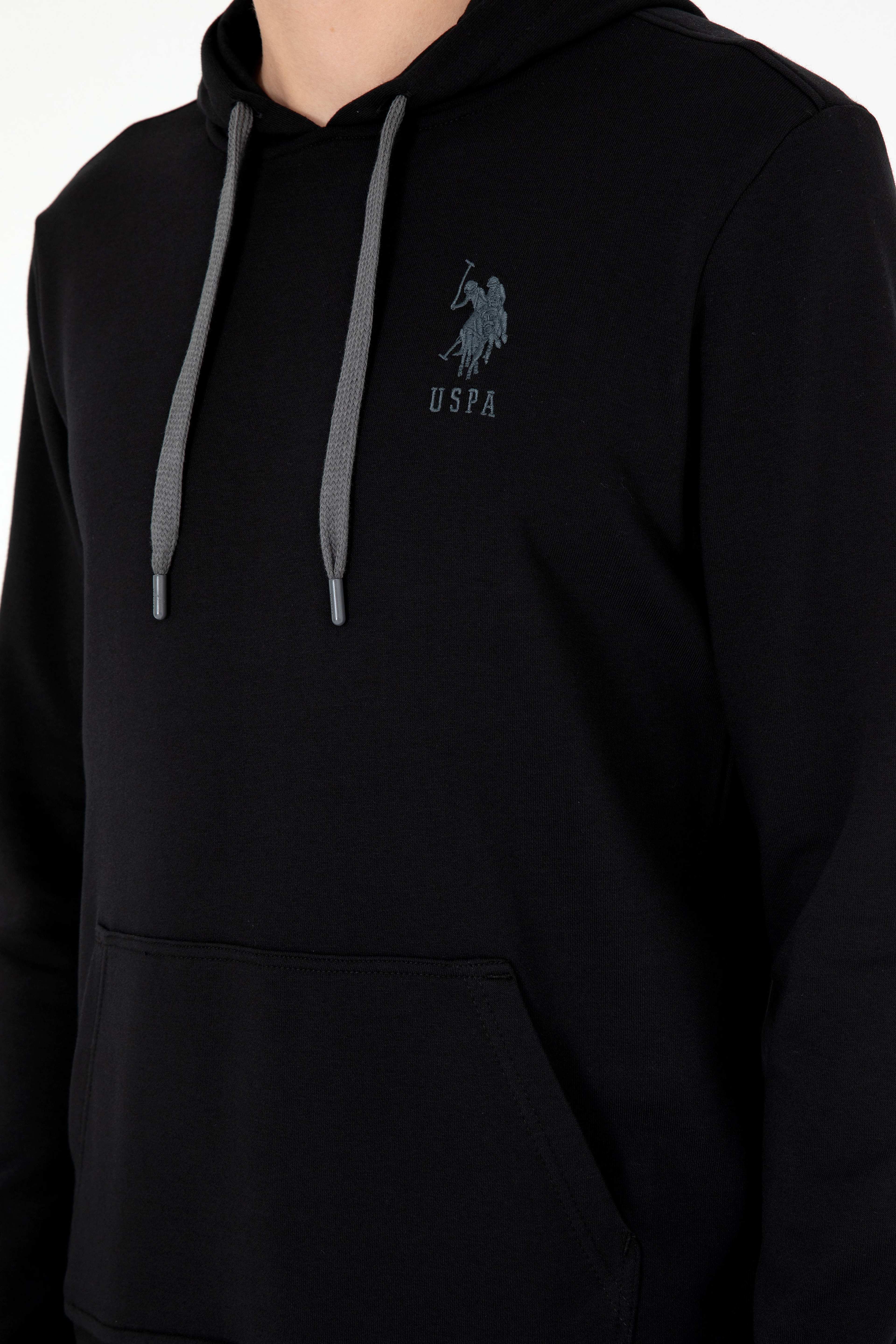 Erkek Siyah Basic Sweatshirt - Image 7