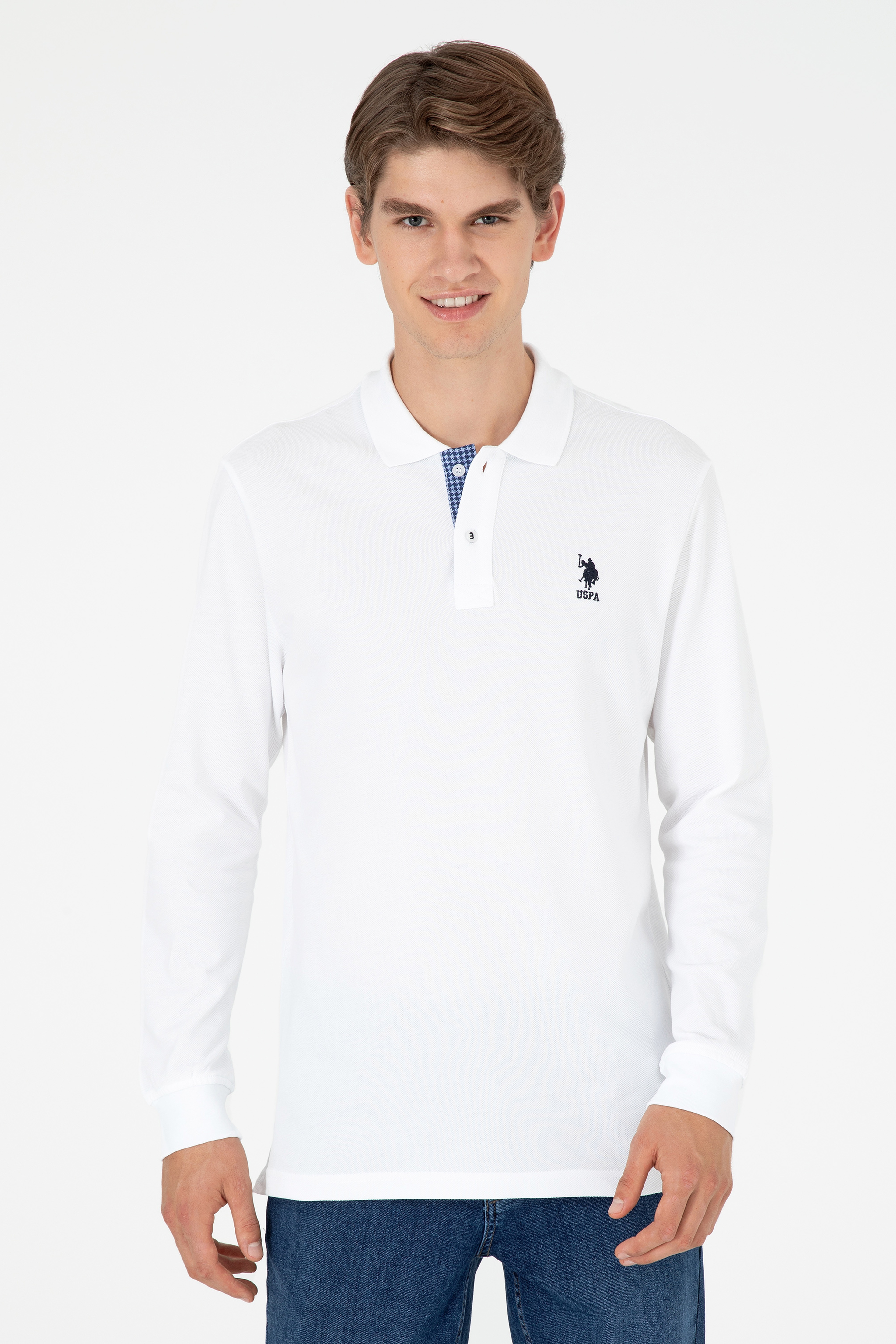 Erkek Beyaz Basic Sweatshirt - Image 1