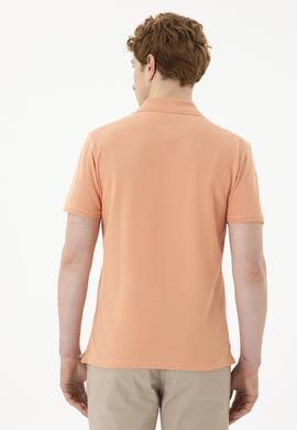 Erkek Slim Fit Polo Yaka Somon Basic Tişört - 50289344077