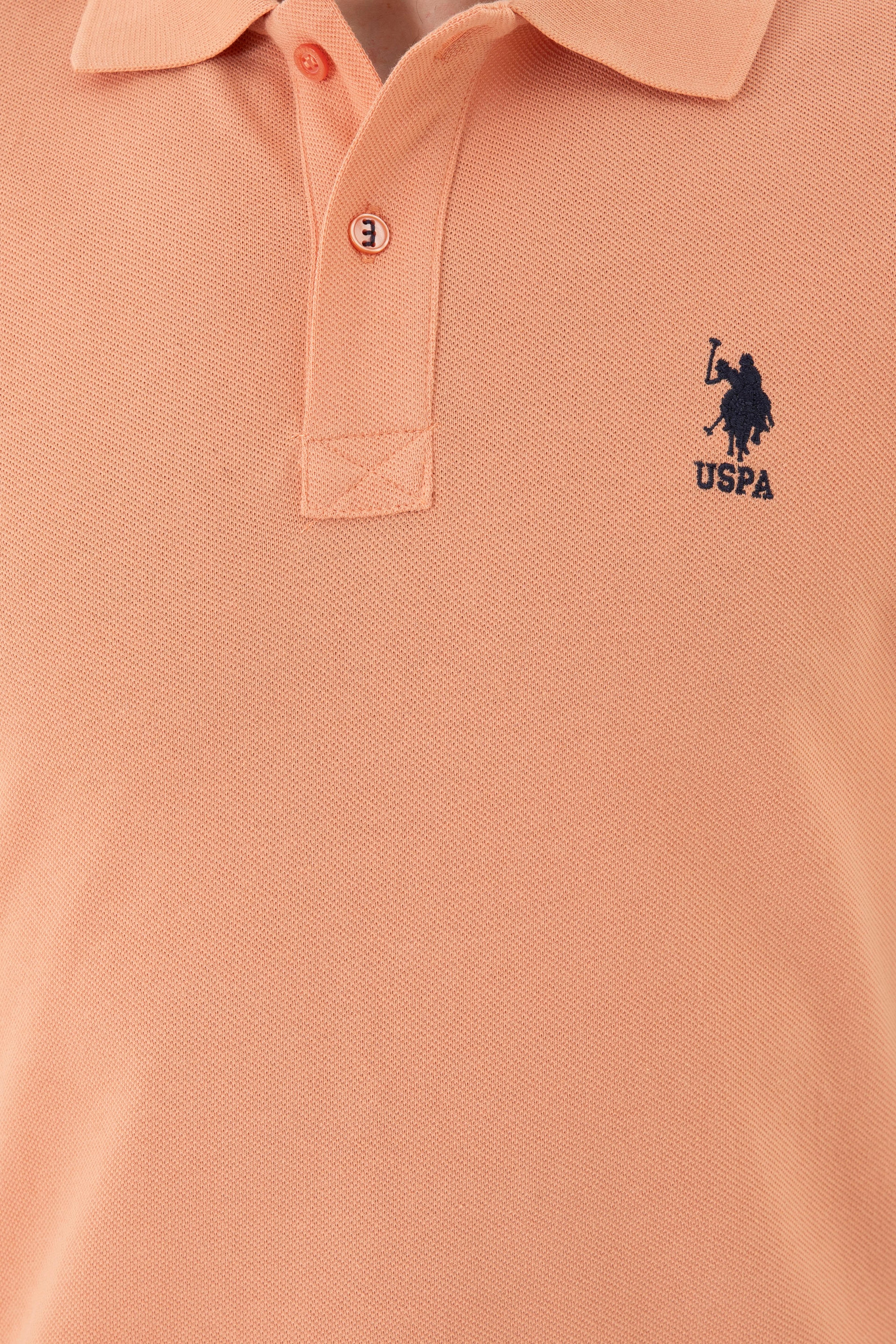 Erkek Slim Fit Polo Yaka Somon Basic Tişört - Image 7