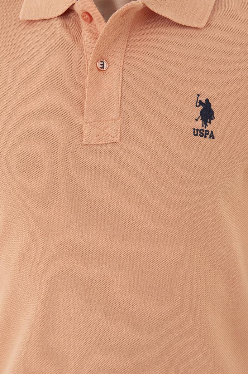 Erkek Slim Fit Polo Yaka Somon Basic Tişört